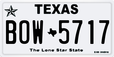TX license plate BOW5717