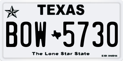 TX license plate BOW5730