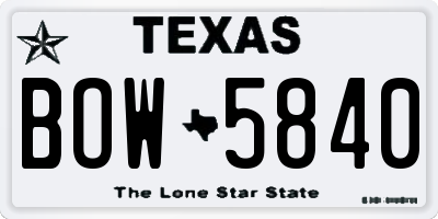 TX license plate BOW5840