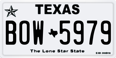 TX license plate BOW5979