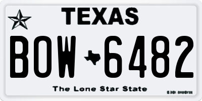 TX license plate BOW6482