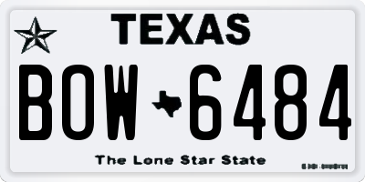 TX license plate BOW6484