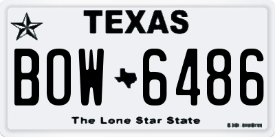TX license plate BOW6486