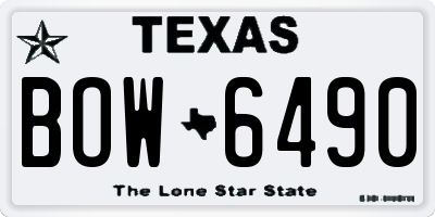 TX license plate BOW6490