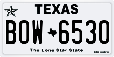 TX license plate BOW6530