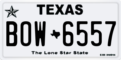 TX license plate BOW6557