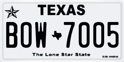 TX license plate BOW7005