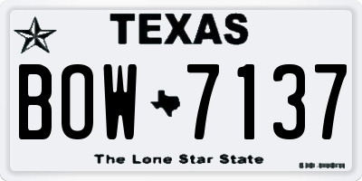 TX license plate BOW7137