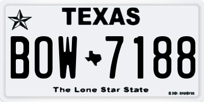 TX license plate BOW7188
