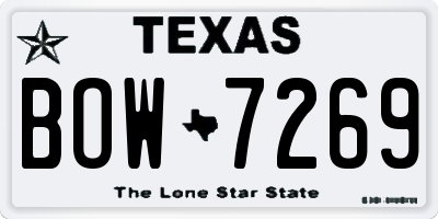 TX license plate BOW7269