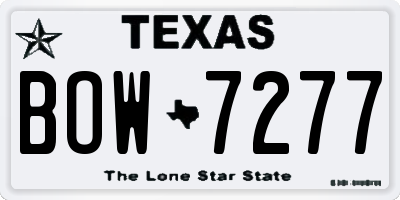 TX license plate BOW7277