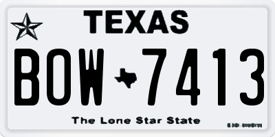 TX license plate BOW7413