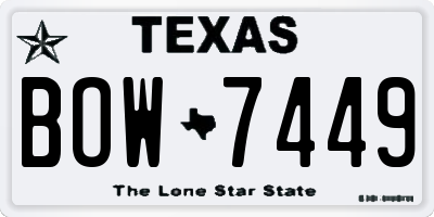 TX license plate BOW7449