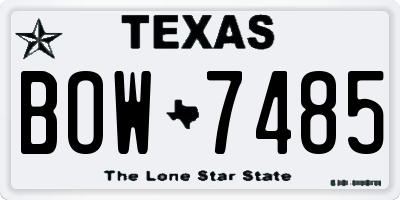TX license plate BOW7485