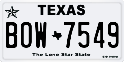 TX license plate BOW7549