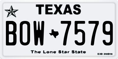 TX license plate BOW7579
