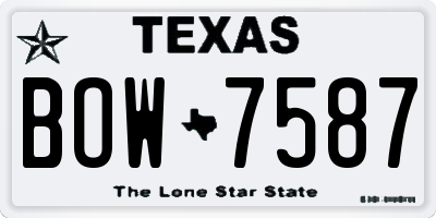 TX license plate BOW7587