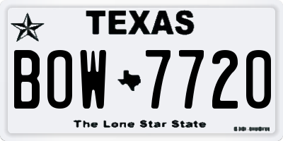 TX license plate BOW7720
