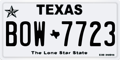 TX license plate BOW7723