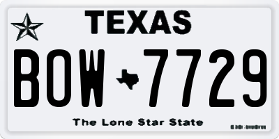 TX license plate BOW7729