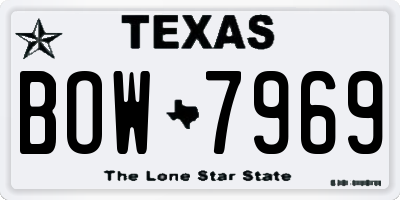 TX license plate BOW7969