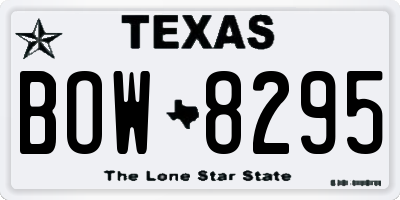 TX license plate BOW8295
