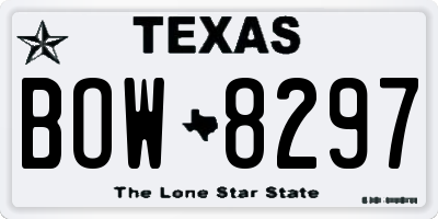 TX license plate BOW8297