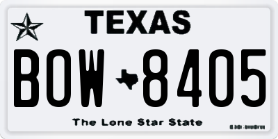 TX license plate BOW8405