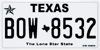 TX license plate BOW8532