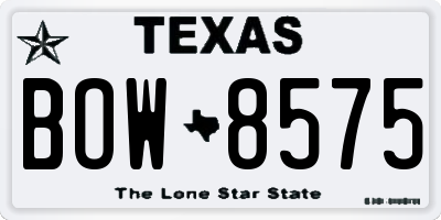 TX license plate BOW8575
