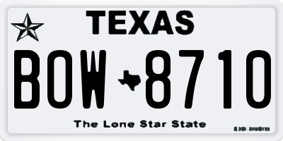 TX license plate BOW8710