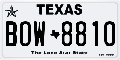 TX license plate BOW8810