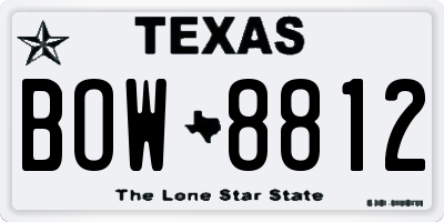 TX license plate BOW8812