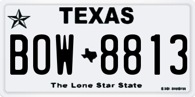 TX license plate BOW8813