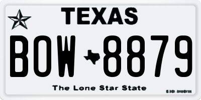 TX license plate BOW8879