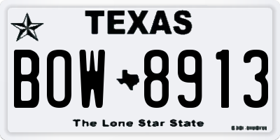 TX license plate BOW8913