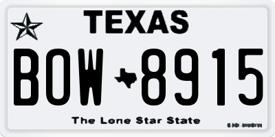 TX license plate BOW8915