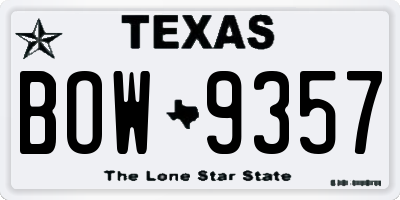 TX license plate BOW9357