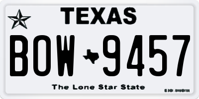 TX license plate BOW9457