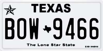 TX license plate BOW9466