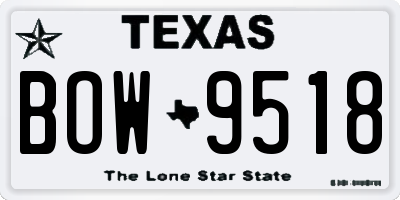 TX license plate BOW9518