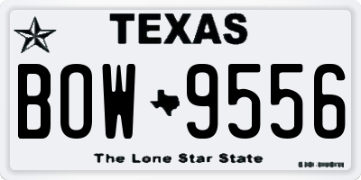TX license plate BOW9556