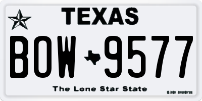 TX license plate BOW9577