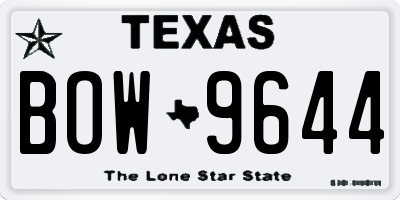 TX license plate BOW9644
