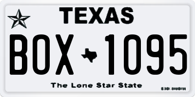 TX license plate BOX1095