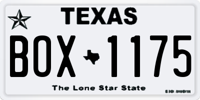 TX license plate BOX1175