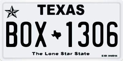 TX license plate BOX1306