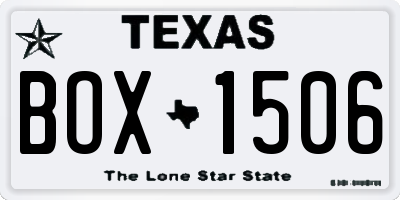 TX license plate BOX1506