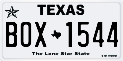 TX license plate BOX1544