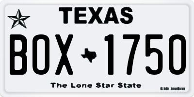 TX license plate BOX1750